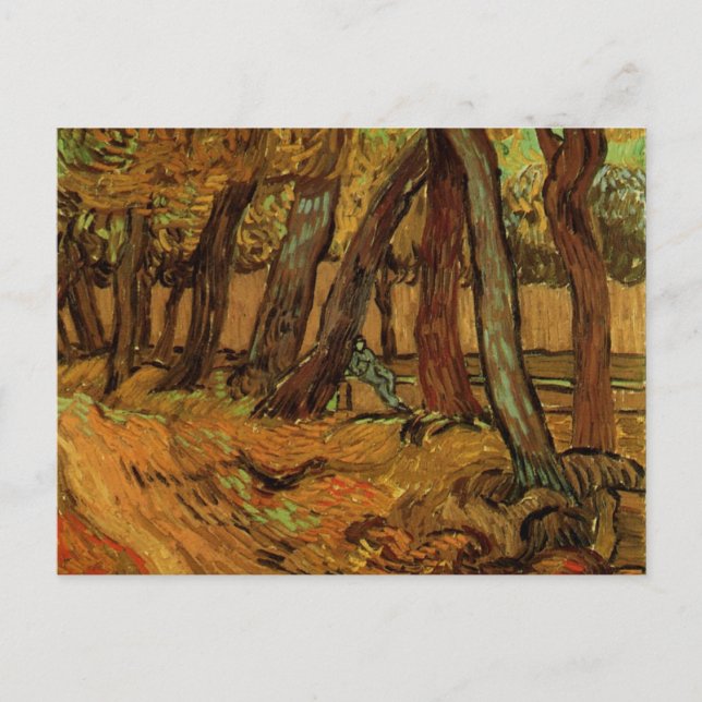 Garden St Paul Hospital Figure by Vincent van Gogh Postcard (Front)