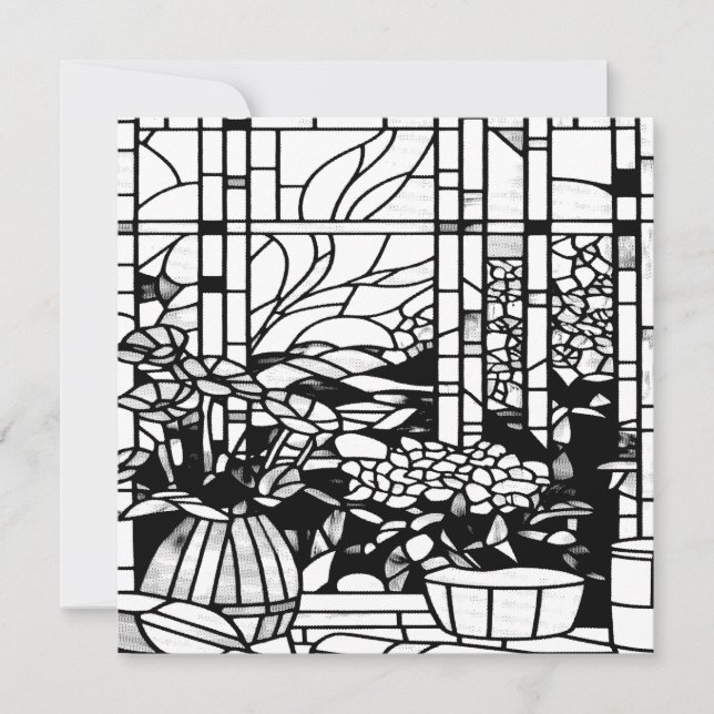 Garden Stained Glass  Holiday Card (Front)
