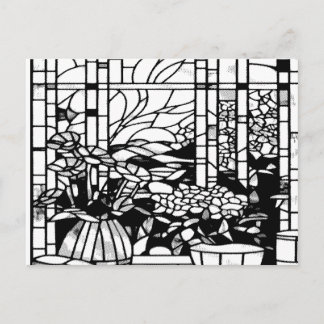 Garden Stained Glass  Postcard