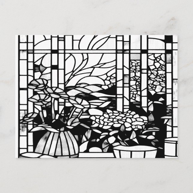 Garden Stained Glass  Postcard (Front)