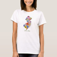 Garden State Map NJ Wildflowers t-shirt