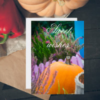 Garden still life with an orange pumpkin