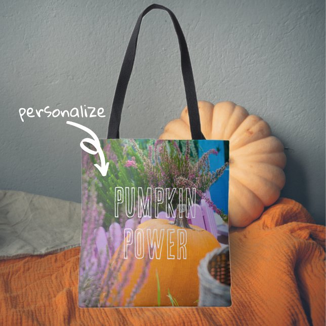 Garden still life with an orange pumpkin tote bag (Creator Uploaded)