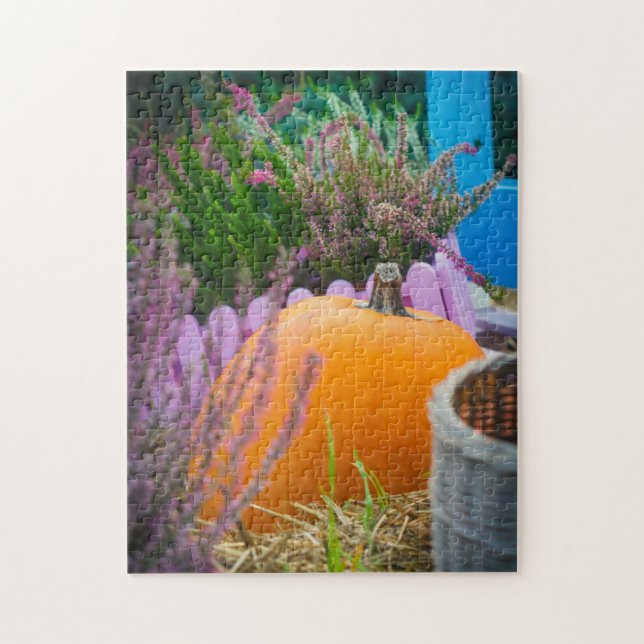 Garden still life with big pumpkin jigsaw puzzle (Vertical)