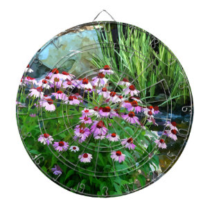 Garden Stream Digital with Purple Coneflowers Dartboard