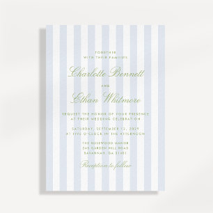 Garden Stripe Elegant Wedding Invitation