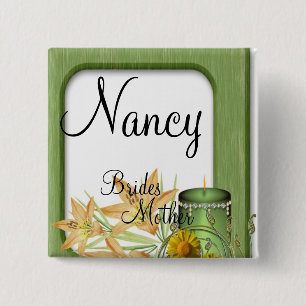 Garden Stylish Classy Brides Mother Wedding 15 Cm Square Badge