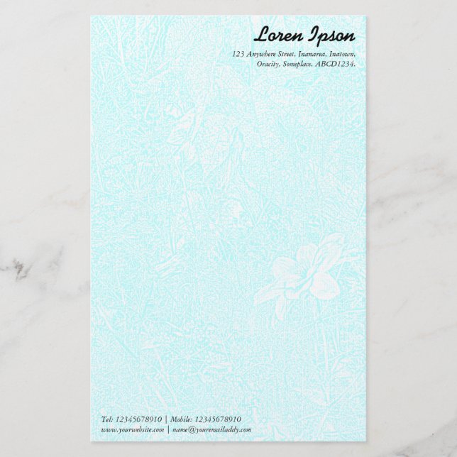 Garden - Subtle Cyan Stationery (Front)