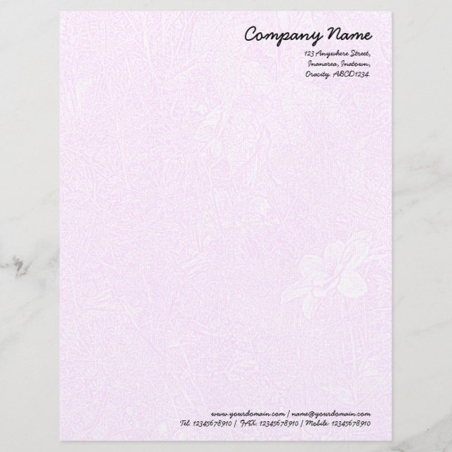Garden - Subtle Magenta Personalized Letterhead (Front)