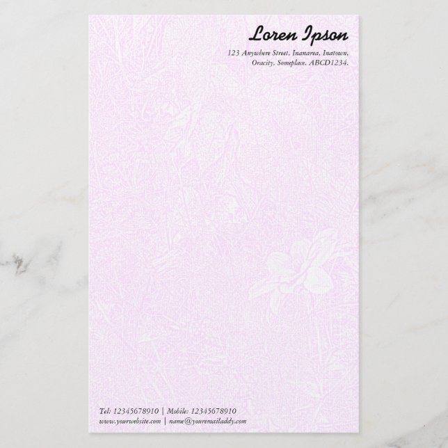 Garden - Subtle Magenta Stationery (Front)