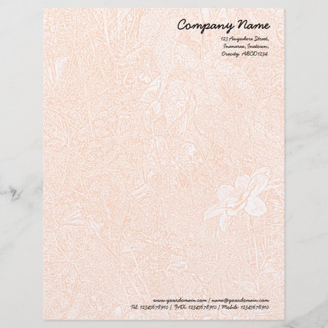 Garden - Subtle Orange Letterhead Design (Front)