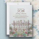 Garden Succulents Gate Botanical 90th Birthday Invitation<br><div class="desc">90th birthday party invitation for women designed with a rustic gate sitting alongside planters of a variety of succulents and other plants. Personalise by adding the name of the guest of honour, her age, and her party information. Perfect for the lady who loves her garden and her plants. Contact us...</div>