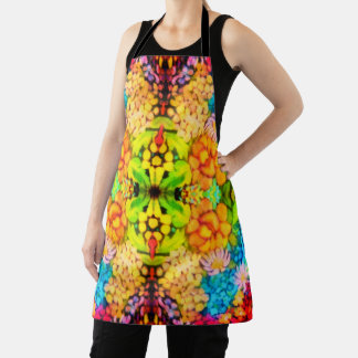 Garden summer flowers bursting with colour apron