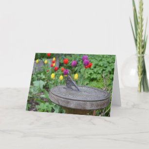 Garden sundial greeting card
