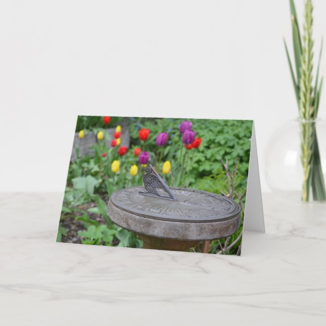 Garden sundial greeting card (Front)