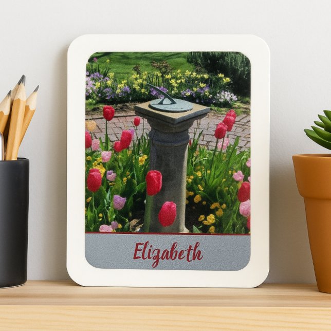 Garden Sundial Spring Floral Magnet (Creator Uploaded)