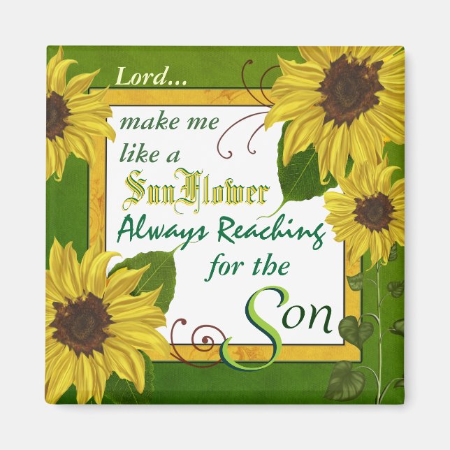 Garden Sunflower Prayer Magnet (Front)