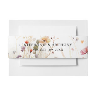 Garden Sunflower Wedding Invitation Belly Band