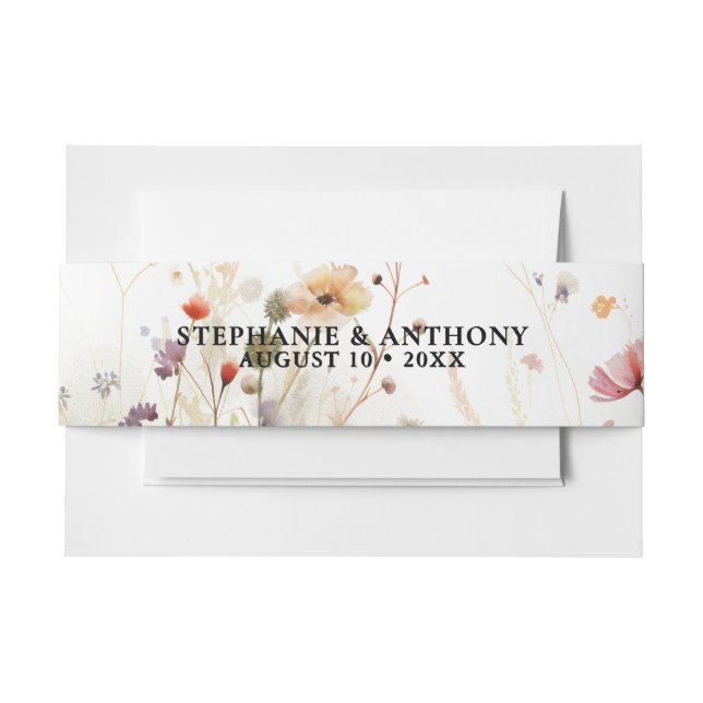 Garden Sunflower Wedding Invitation Belly Band (Front Example)