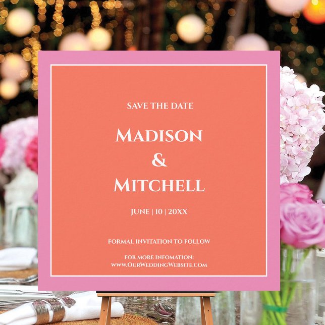 Garden Sunrise Pink Orange Watercolor Wedding Invitation (Creator Uploaded)