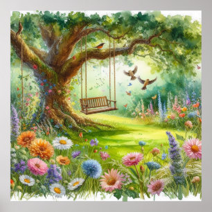 Garden Swing Landscape 2 Poster