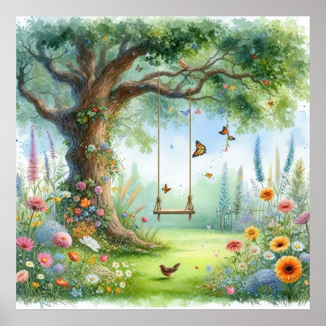 Garden Swing Landscape 4 Poster (Front)