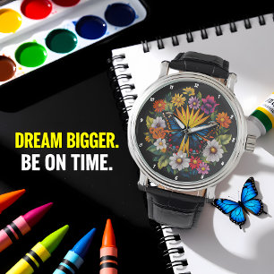 Garden Symphony" - Floral Butterfly Watch