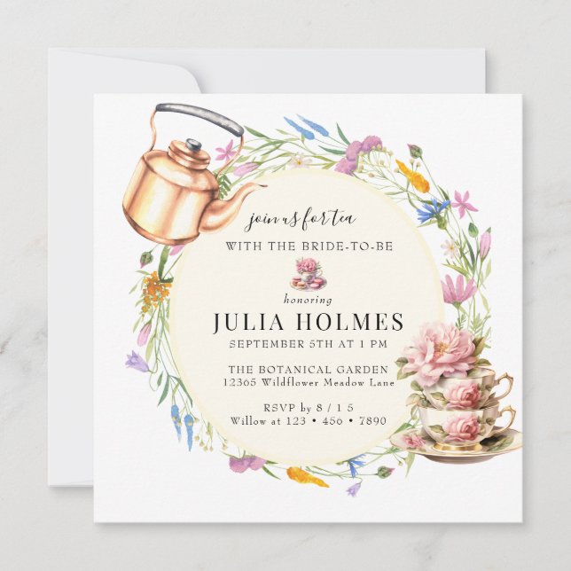 Garden Tea Bridal Shower Invitation (Front)