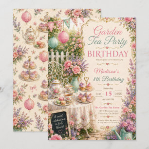 Garden Tea Party Birthday Invitation