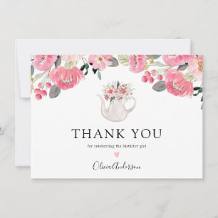Garden Tea Party Birthday Thank You Card