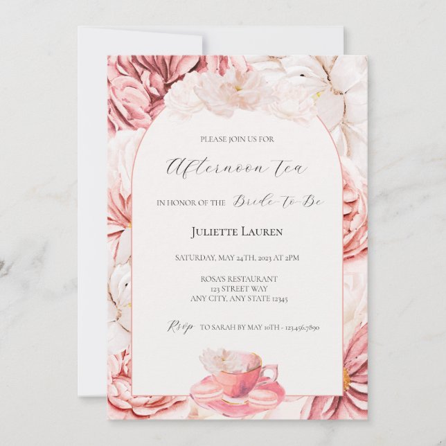 Garden Tea Party Bridal Shower Invitation (Front)