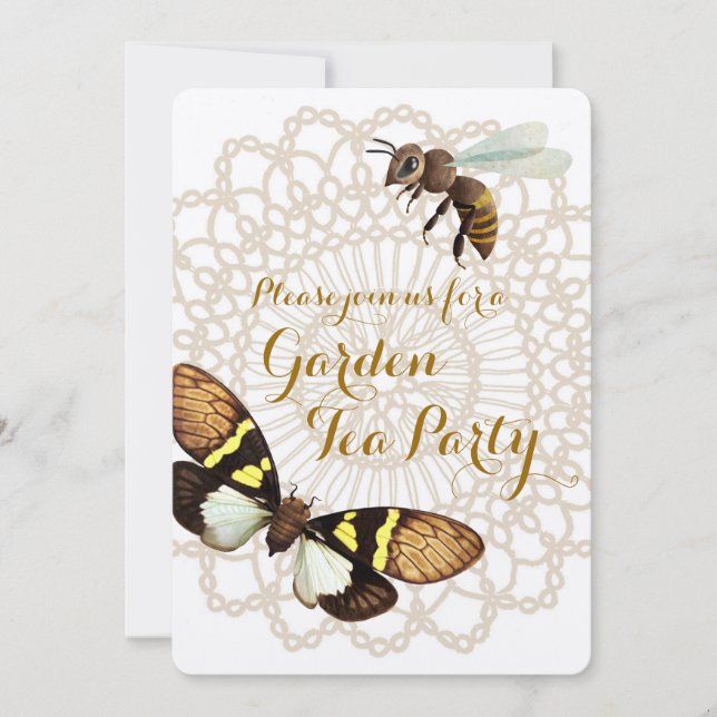 Garden Tea Party Custom Invitations (Front)