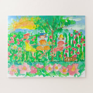 Garden Tea Party Girls Jigsaw Puzzle