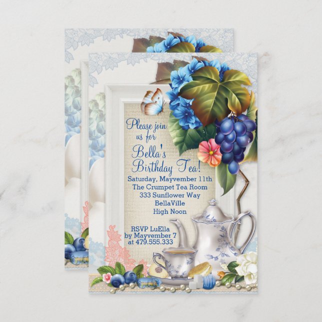 Garden Tea Party Invitation (Front/Back)