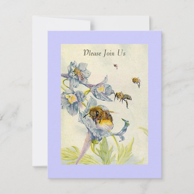 Garden Tea Party Lovely Lilac Outdoor Invitations (Front)