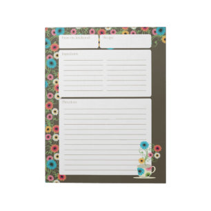 Garden Tea Party Recipe Pages Espresso Notepad