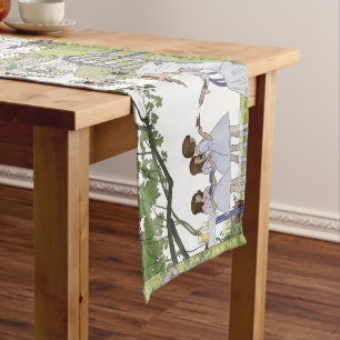 Garden tea party short table runner
