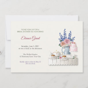 Garden Tea Table Bridal Shower Tea Invitation