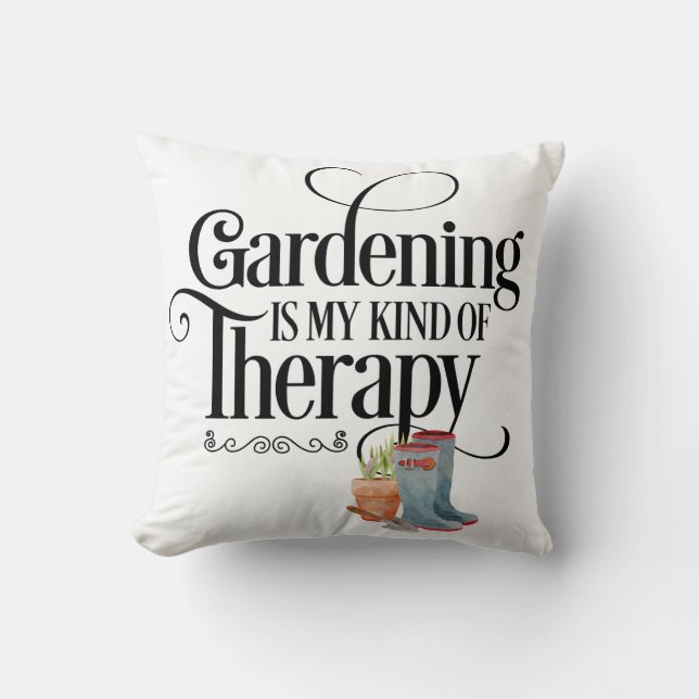 Garden Therapy Boots Throw Pillow (Front)