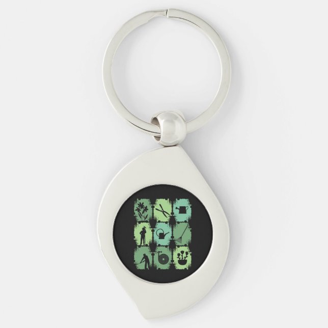 Garden Tools Gardener Key Ring (Front)