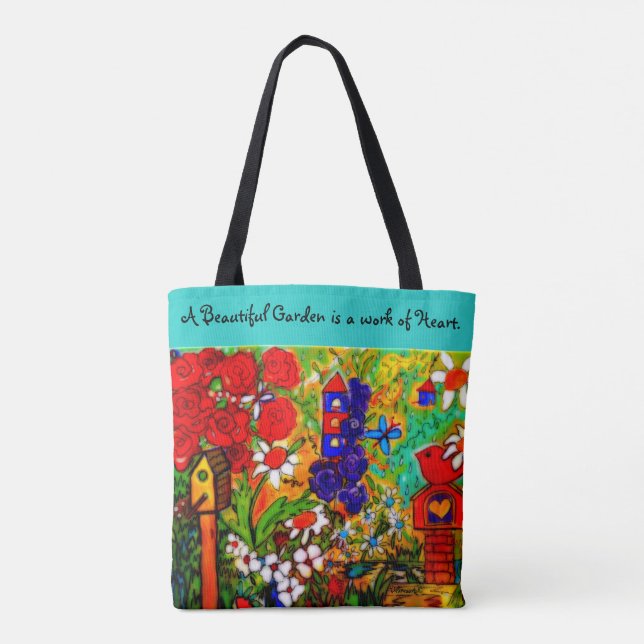 Garden tote bag Gardeners Bag, Mother's Day Tote (Back)