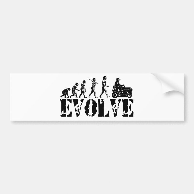 Garden Tractor Driver Racer Evolution Art Bumper Sticker (Front)
