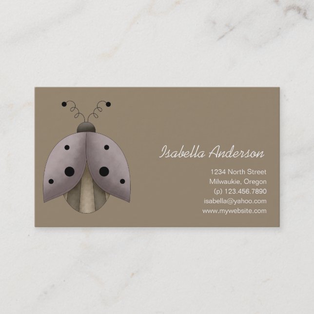 Garden Treasures · Ladybug Business Card (Front)
