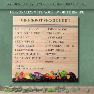 Garden Veggie Family Recipe Kitchen Ceramic Tile
