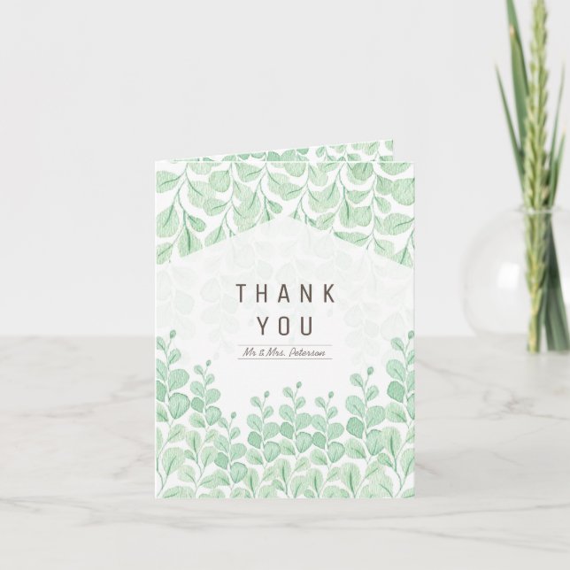 Garden Vine Watercolor | Thank You Card (Front)