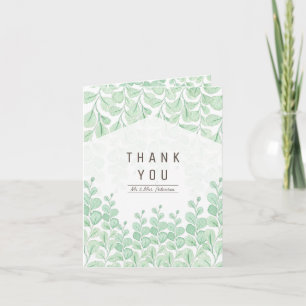 Garden Vine Watercolor   Thank You Card