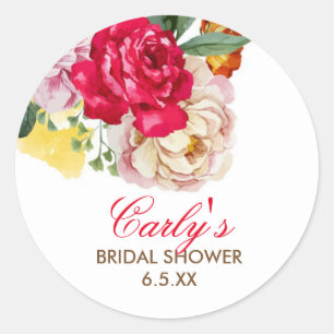 Garden Vintage Rose favour stickers