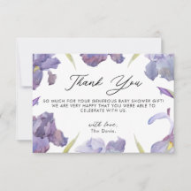 Garden Watercolor Iris Floral Spring Thank You