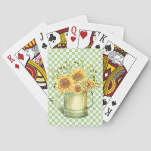 Garden Watering Can Sunflowers Playing Cards