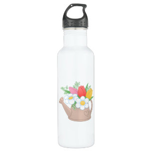 Garden Watering Can with Flowers 710 Ml Water Bottle
